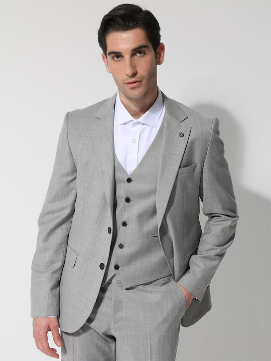Tresor Men's Suit with Vest Gray