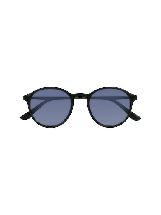 Silac Sunglasses with Black Plastic Frame and Blue Lens 8650