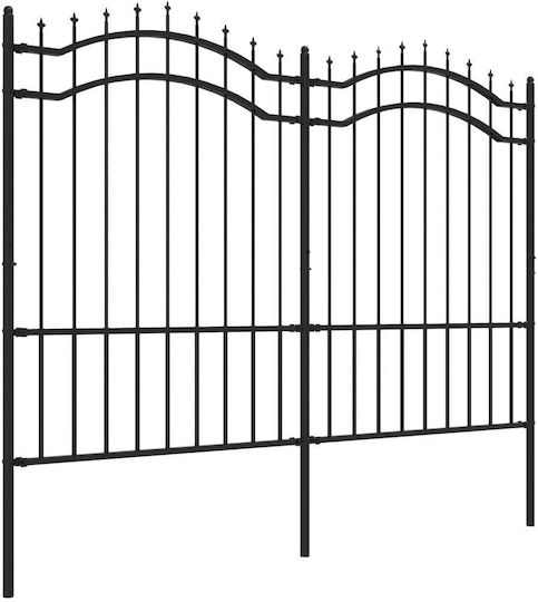 vidaXL Metal Fence Railings with Spears in Black Color 1.9x2.39m