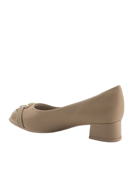 Peeptoe Pumps Beige