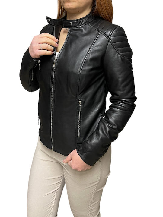 BO-TEXAS WOMEN'S BLACK LEATHER JACKET