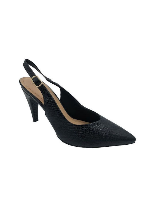 Piccadilly Pumps mit Stiletto-Absatz & Riemchen Schwarz