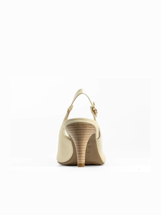 Piccadilly Synthetic Leather Off White Heels -28