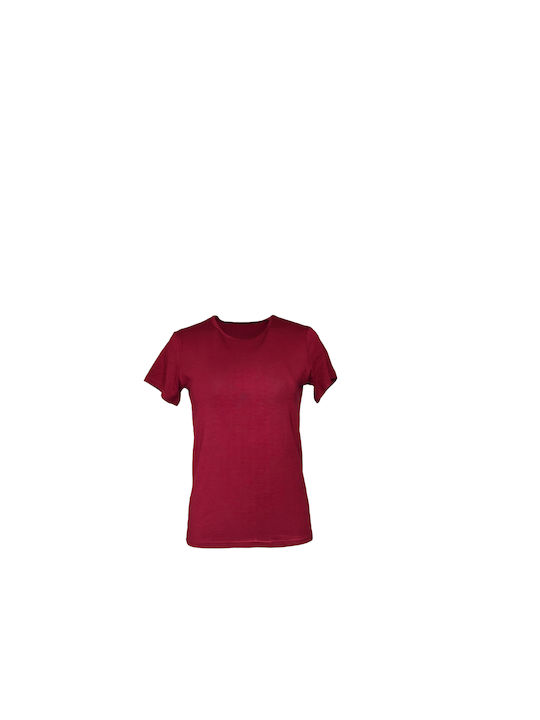 Apple Boxer Mâneci scurte Burgundy Tricou pentru femei