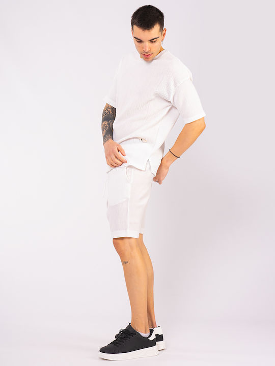 Men's shorts with weave pattern | M112 Breeze - White