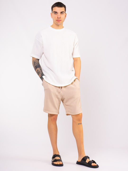 Herrenshorts mit Webmuster | M112 Breeze - Beige