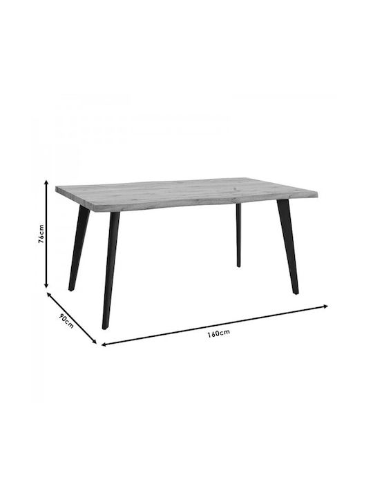 Velto Masă Sala de mese Lemnoasă Negru 160x90x76buc