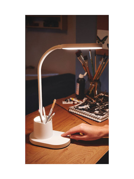 Philips Επαναφορτιζόμενο LED Φωτιστικό Γραφείου με Εύκαμπτο Βραχίονα σε Λευκό Χρώμα