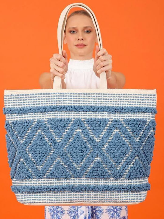Doca Doca Ψάθινη Strandtasche Blau