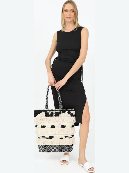 Doca Fabric Beach Bag Beige