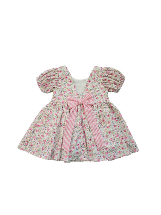 Sweet Baby Kids Dress Floral Short Sleeve Pink