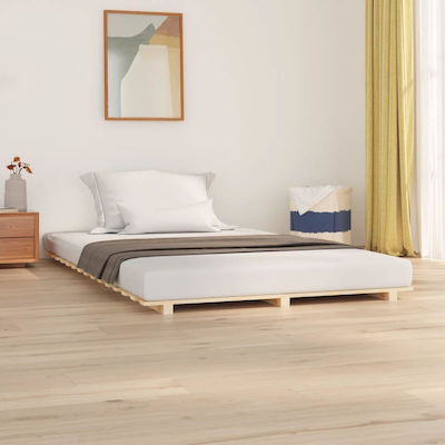 Bed Base Double made of Wood Brown 150x200cm.