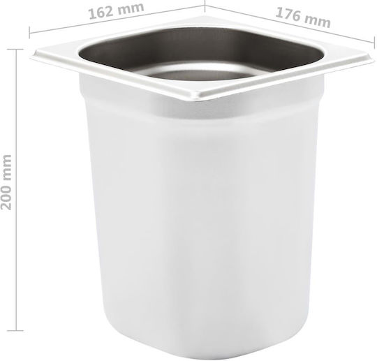 vidaXL Σκεύος Gastronorm Ανοξείδωτο GN1/6 με Βάθος 200mm 8τμχ