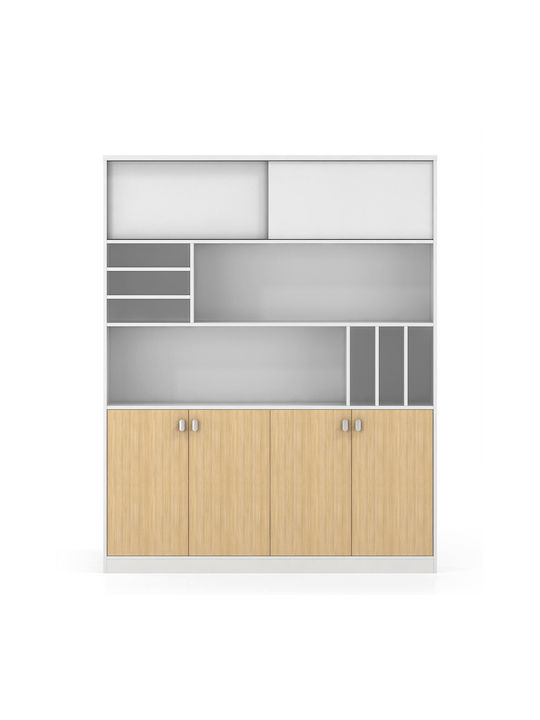 Bibliotecă Thesis Albă 160x40x200 cm EO921