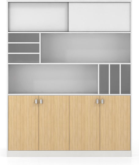 Bibliotecă Thesis Albă 160x40x200 cm EO921