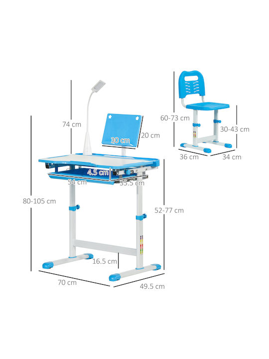 Kids Desk made of Melamine Blue 70x49x105cm