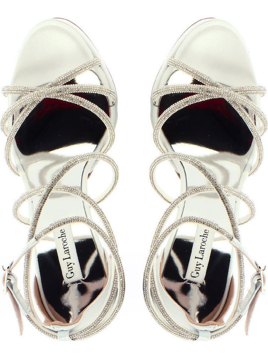 Sandalen mit Strass Weiß