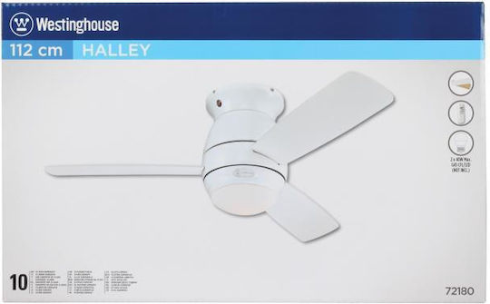 Westinghouse Halley Ανεμιστήρας Οροφής 112cm με Φως Λευκός