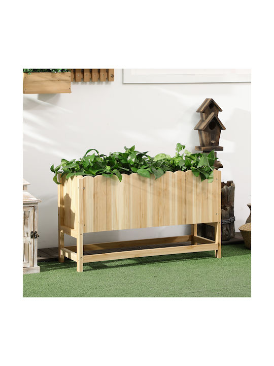 Outsunny Planter Box Wooden Beige 86x30x50cm.