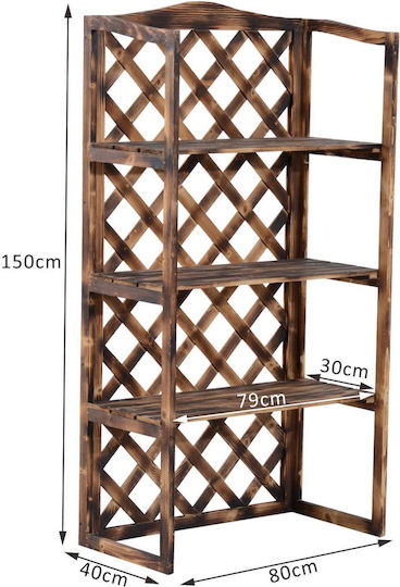Outsunny Pot Rack Wooden Brown 80cmx40cmx150cmcm.