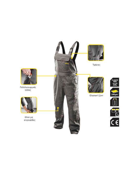 Topmaster 557 Work Coveralls Dungarees & Reflective Tapes Cotton Black
