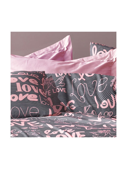 Dimcol Pillowcase with Envelope Cover Gray 50x70cm.