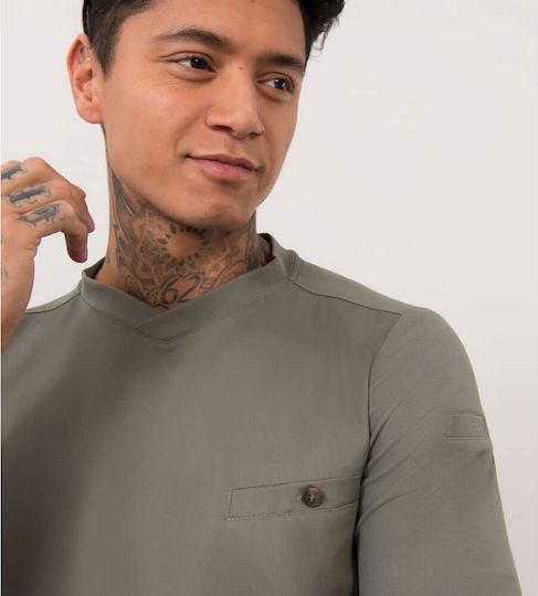 Le Nouveau Chef Blouse Chef Male Khaki with Short Sleeve Ferre