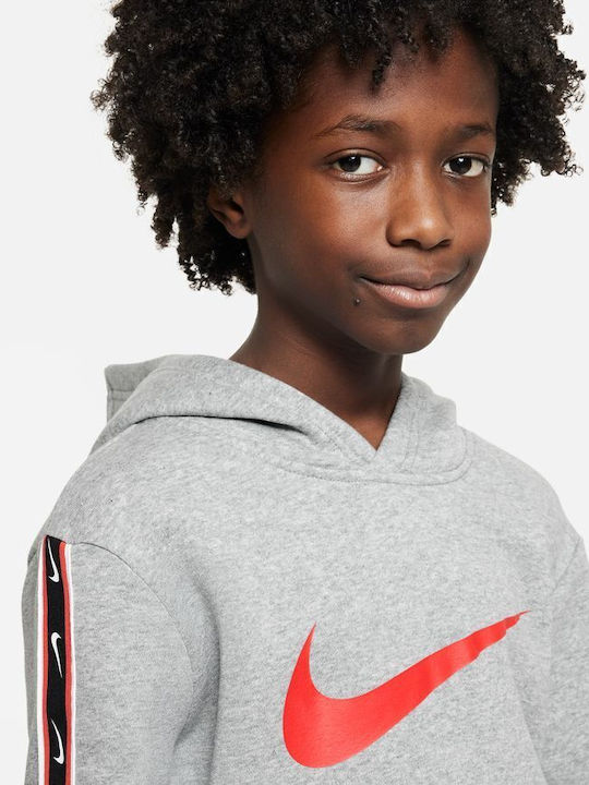 Kids Sweatshirt with Hood and Pockets Gray Sportswear