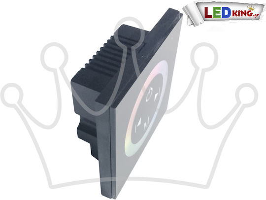 GloboStar Διακόπτης Dimmer με Πλαίσιο Ταινία LED Αφής Panel RGB Controller 12-24 Volt 144 Watt Μαύρο σε Μαύρο Χρώμα