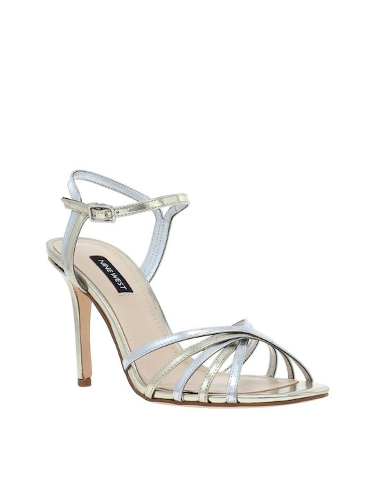 Nine West Miranda3 Γυναικεία Πέδιλα σε Ασημί Χρώμα