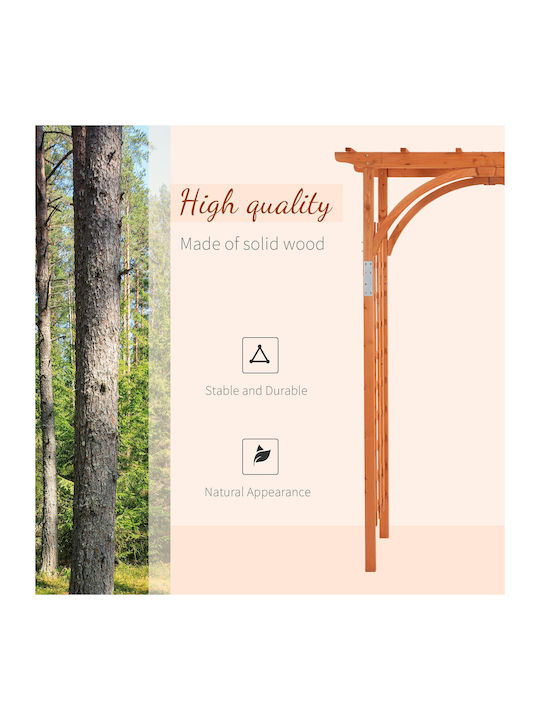 Arcadă De Grădină Din Lemn Cu Design În Grilă Pătrat Culoare Maro 160x215cm