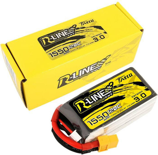 Tattu R-Line V3 Батерия Li-Po 14.8V 1550mAh 120C 4S XT60 за Дрон