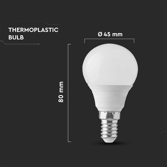 V-TAC LED Bulb 4.5W 82mm for Socket E14 and Shape P45 Cool White 470lm