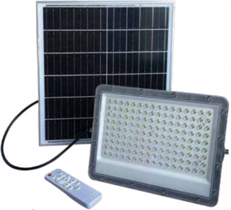 Fos me Waterproof Solar LED Floodlight 25W Cold White 6500K with Remote Control IP65