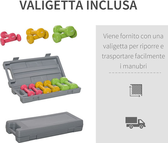 HomCom Set De Haltere 1 Bucată Greutate Totală 6kg