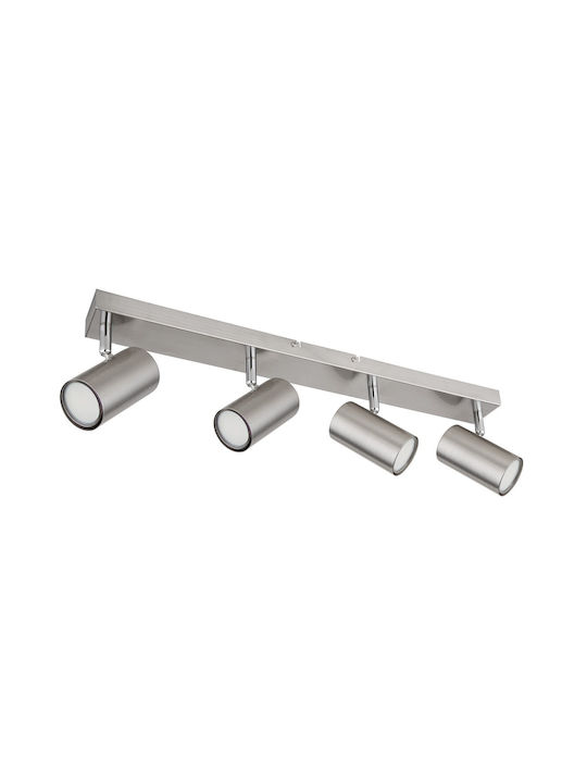 Globo Lighting Spot with 4 Lights and with Socket GU10 in Silver Color