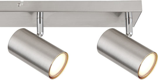 Globo Lighting Spot with 4 Lights and with Socket GU10 in Silver Color