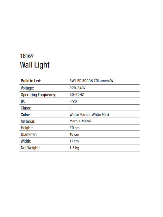 Zambelis Lights Модерен Осветително тяло За стена с вграден LED Кафяв 16x20см.