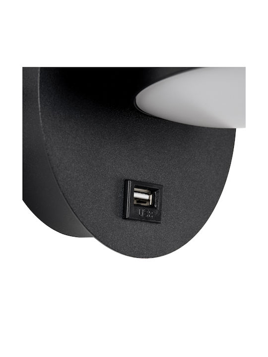 GloboStar Regency Modern Leuchte Wand mit Integrierter LED und Neutralweißes Licht Schwarz 12x13cm