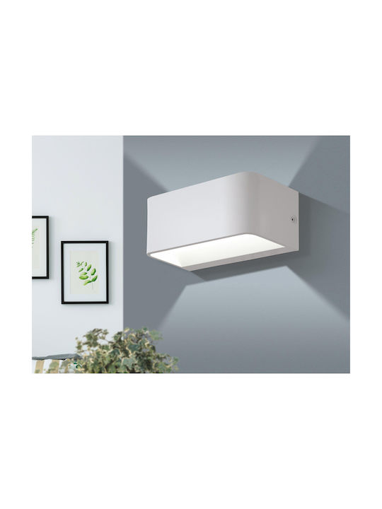 Eglo Sania Modern Wall Lamp with Integrated LED and Warm White Light White Width 20cm