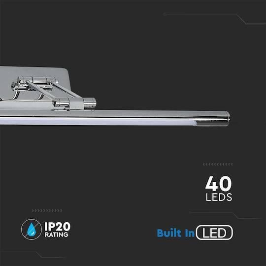 V-TAC Modern Leuchte Wand mit Integrierter LED und Neutralweißes Licht Silber 50cm