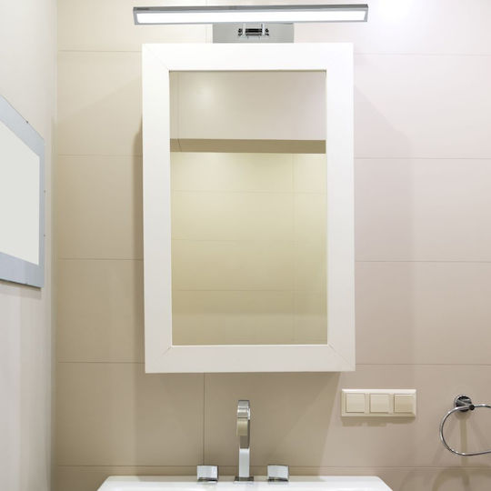 V-TAC Modern Leuchte Wand mit Integrierter LED und Warmweißes Licht Silber 45.5x4.5x19cm