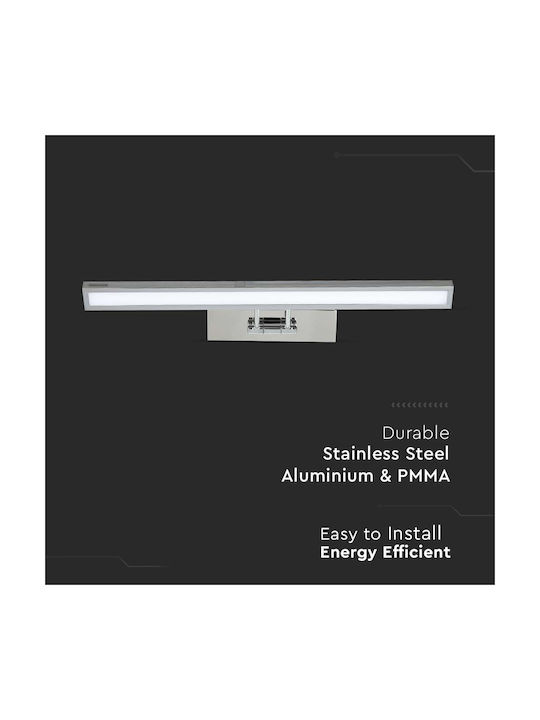 V-TAC Modern Lamp Wall with Integrated LED and Warm White Light Silver 45.5x4.5x19cm
