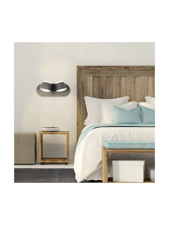 GloboStar Regency Modern Lamp Wall with Integrated LED and Natural White Light Gray 16.5x10cm