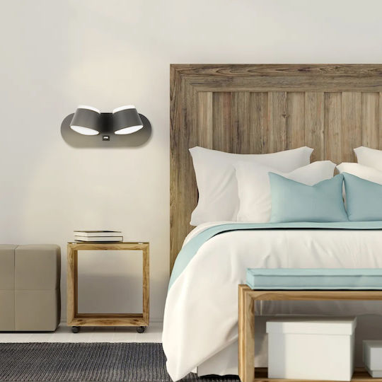 GloboStar Regency Modern Lamp Wall with Integrated LED and Natural White Light Gray 16.5x10cm