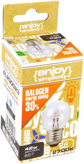 Elvhx Λάμπα Αλογόνου για Ντουί E27 με Ισχύ 42W 220-240V