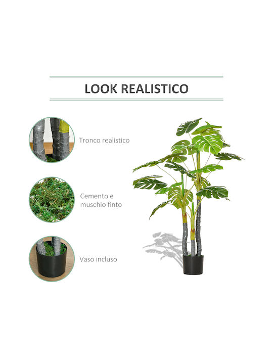 Künstliche Pflanze im Topf Monstera Grün 120cm HomCom