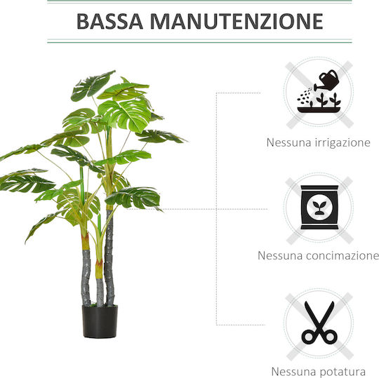 Künstliche Pflanze im Topf Monstera Grün 120cm HomCom