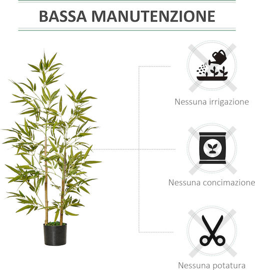 Künstliche Pflanze im Topf Bamboo Grün 120cm HomCom