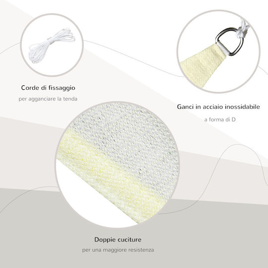 Outsunny Dreieck Sonnensegel Beige 5m